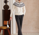 St. Moritz Wool Fair Isle Half Zip Jumper