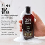 American Crew 3-in-1 Tea Tree Shampoo, Conditioner & Body Wash | 33.8 fl oz