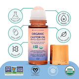 Queen of the Thrones Organic Golden Castor Oil Roll-On with Rose Quartz – 100% Pure | USDA Certified | 50ml
