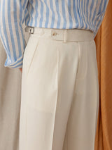 Pompei Straight Fit Pleated Trosuers