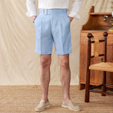 St. Barts Cotton Blend Pleated Bermudas
