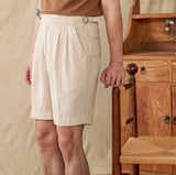 Hamptons Linen Pleated Bermudas