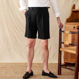 Cagliari Waffle Seersucker Pleated Bermudas