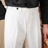 Cagliari Waffle Seersucker Pleated Bermudas