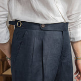 Hamptons Linen Pleated Bermudas