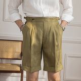 Hamptons Linen Pleated Bermudas