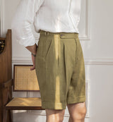 Hamptons Linen Pleated Bermudas