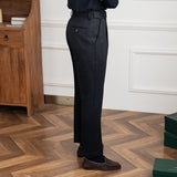 Heritage Wool Blend Herringbone Trousers