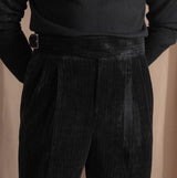 Catania Chenille Ribbed Double Pleated Gurkha Trousers