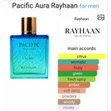 Rayhaan Pacific Aura EDP 3.4 oz – Men's Fresh Aquatic Cologne 100ml