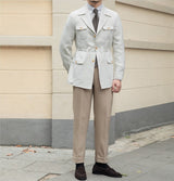 Textured Houndstooth Milan Suit Collar Jacket