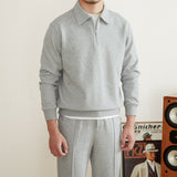 Cotton Half-Zip Collared Jumper