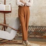 Napolitana Linen Blend Double Pleated Straight Fit Trousers