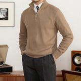 London Wool Blend Textured Half Zip Jumper