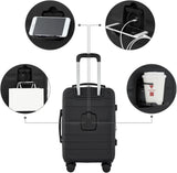 Carry On Luggage with USB Charging Port & Cup Holder | French Connection