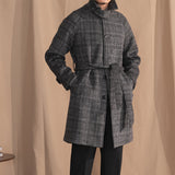 Surrey Belted Wool Blend Checkered Raglan Coat