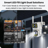 4G Security Camera Outdoor | Dual Lens PTZ with Color Night Vision & 2.5K HD