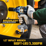 ReliaRoads 1/2" Cordless Impact Wrench – 900 Ft-lbs DeWalt