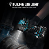 Cordless Impact Wrench 1/2" – 650Nm 2 Batteries & Sockets
