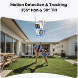 4G Security Camera Outdoor | Dual Lens PTZ with Color Night Vision & 2.5K HD