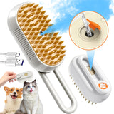 Steam Pet Grooming Brush – Rechargeable Deshedding Comb