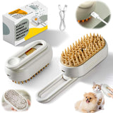 Steam Pet Grooming Brush – Rechargeable Deshedding Comb