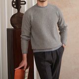 Firenze Textured Contrast Knit Wool Jumper