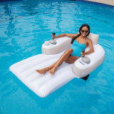 Motorized Pool Lounger Float | 360° Electric Inflatable Chair with Cupholder