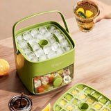Ice Cube Tray with Lid and Storage Bin – 2-Pack Easy Release Ice Maker Set
