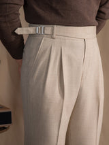 Vicenza Gurkha Double Pleated Straight Fit Trousers