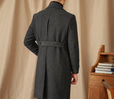 Naples Herringbone Wool Blend Double Breasted Coat