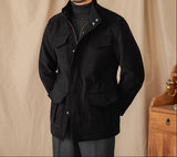 London Herringbone Suede Trim Field Jacket