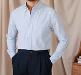 Oxford Cotton Striped Moisture Wicking Shirt
