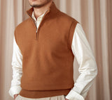 Vintage Half Zip Knitted Gilet Long Sleeve Jumper