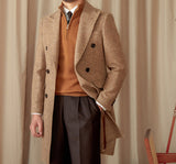 Rome Wool Silk Blend Double Breasted Coat