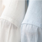 Valletta Open Collar Linen Long Sleeve Shirt