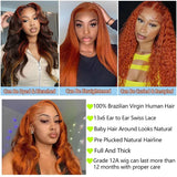 Ginger Orange Lace Front Human Hair Wigs