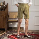 Hamptons Linen Pleated Bermudas