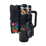 Mexican Embroidery 40oz Insulated Tumbler with Straw