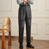 Moneglia Wool Blend Straight Fit Double Pleated Trousers