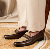 Cigar Leather Belgian Loafers