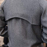 Wool Blend Harrington Herringbone Jacket