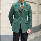 Textured Houndstooth Milan Suit Collar Jacket