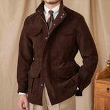 London Herringbone Suede Trim Field Jacket