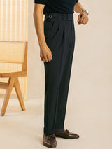 Paris Double Pleated Straight Fit Trousers