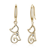 Sterling Silver Cat Zircon Earrings