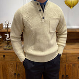 Dolomites Ribbed Cable Knit Button Sweater