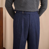 Vienna Herringbone Wool Blend Trousers