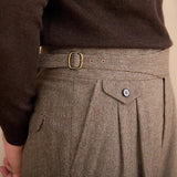 Napoli Houndstooth Wool Blend Gurkha Trousers
