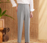 Portovenere Seersucker Houndstooth High Waisted Trousers
